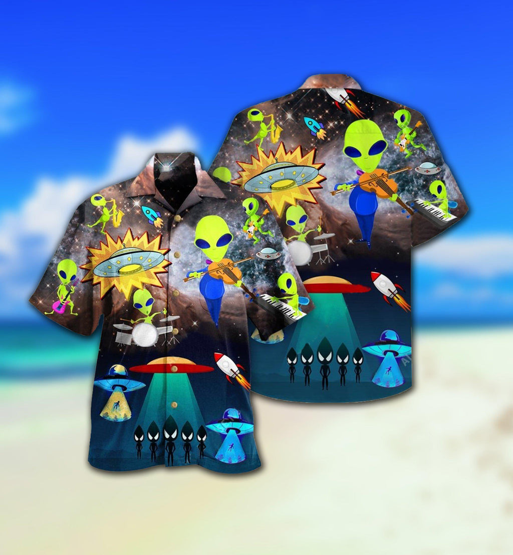 Alien With Music and Fun - Hawaiian Shirt