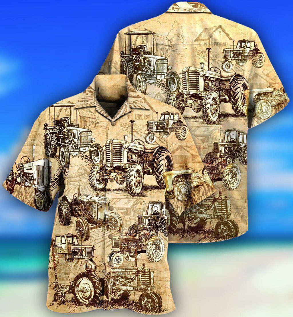 Tractor Farm All I Want To Do Is Work On My Farm - Hawaiian Shirt