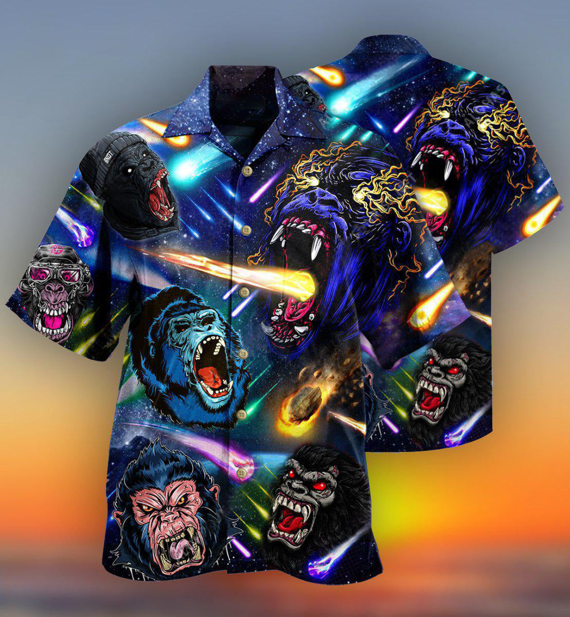 Gorilla Animals Amazing Screaming Gorilla - Hawaiian Shirt