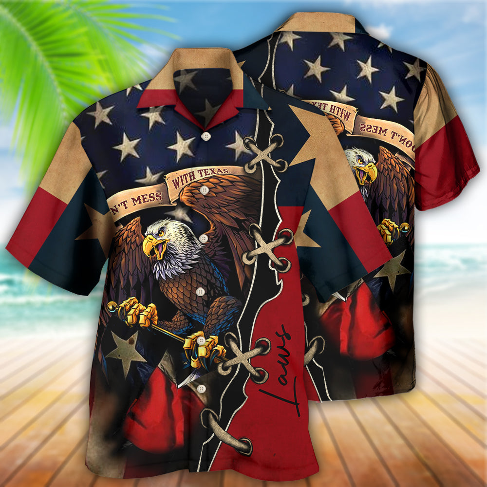 America Texas Eagle Peace Life Style Personalized - Hawaiian Shirt