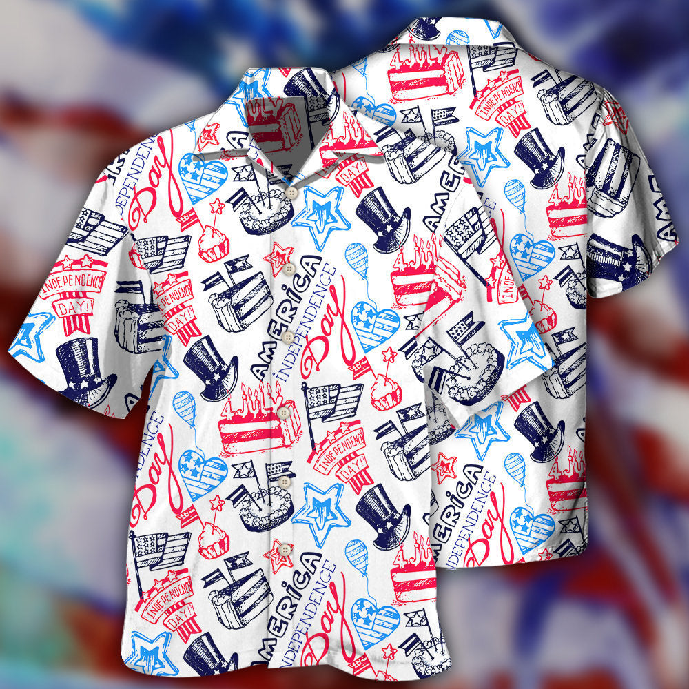 America Independence Day Art Style - Hawaiian Shirt