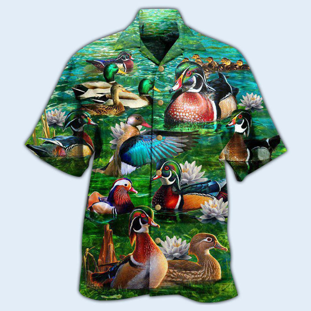 Duck All You Need Is Love And A Duck In Green - Hawaiian Shirt