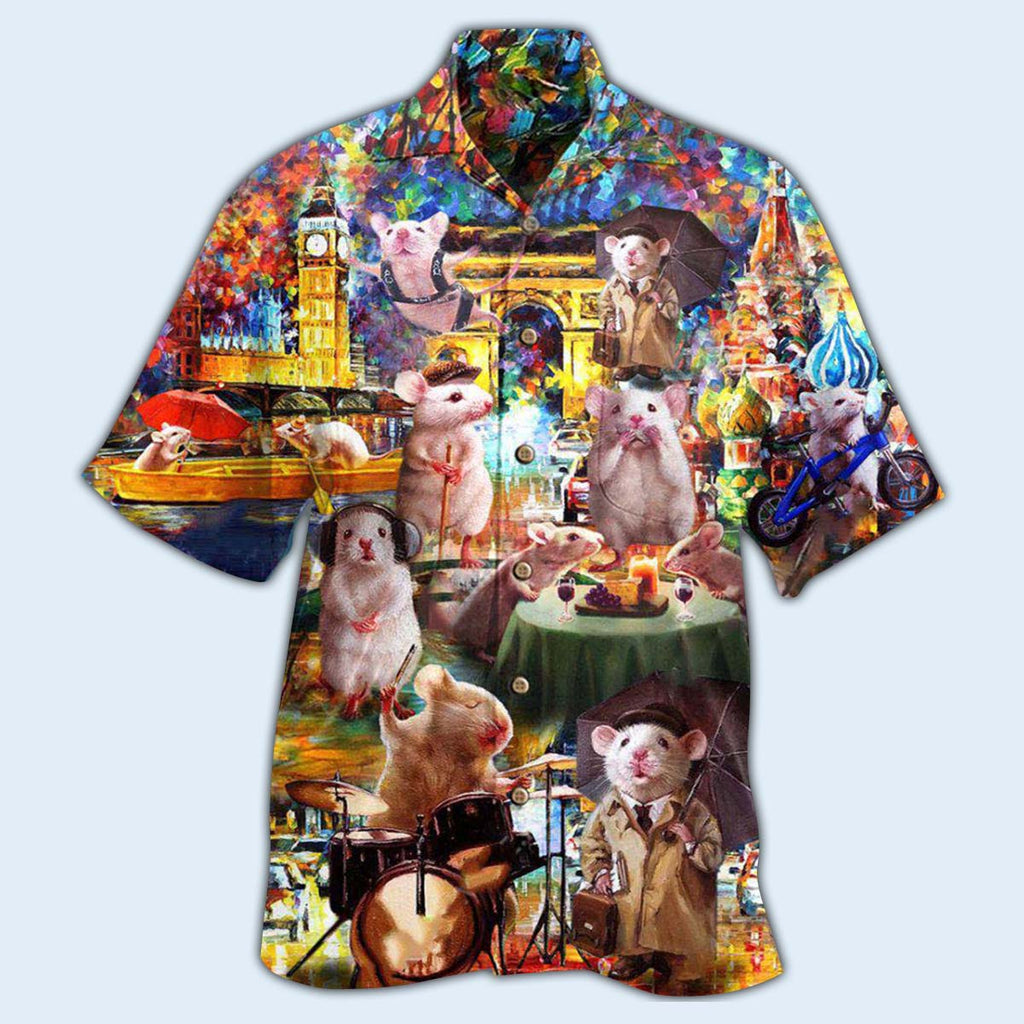 Hamster Animals Traveling Around The World - Hawaiian Shirt