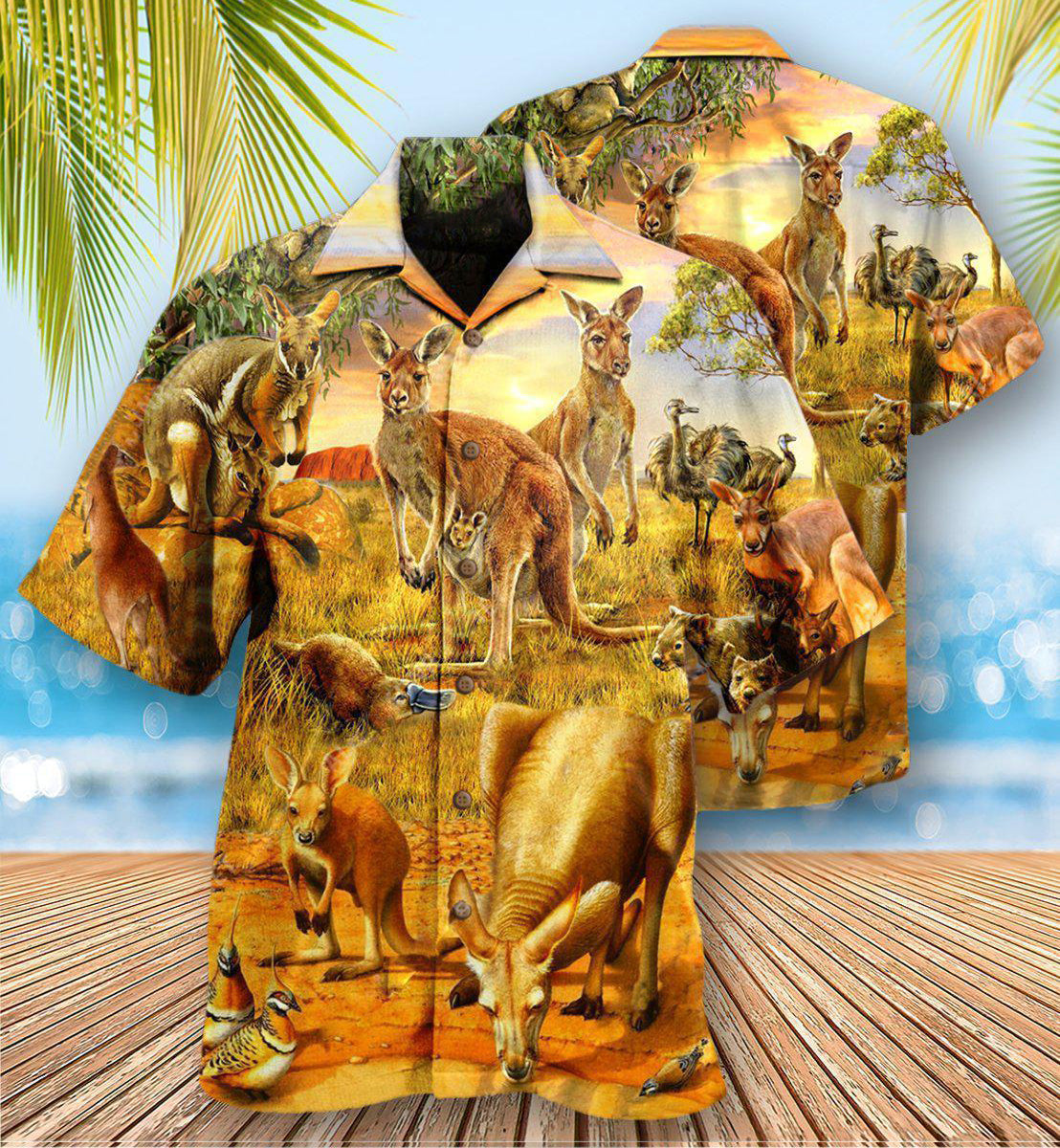 Kangaroo Animals My Spirit Animal Is A Cute Kangaroo - Hawaiian Shirt