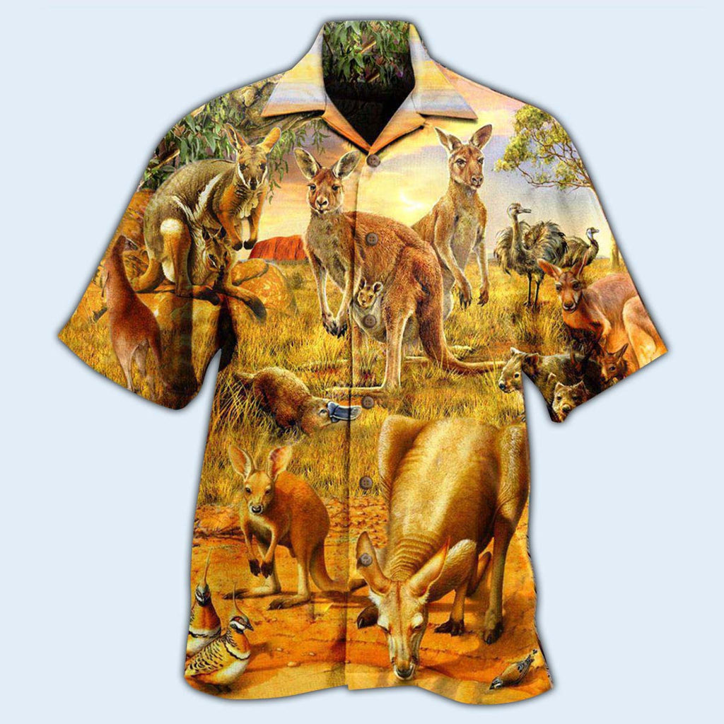 Kangaroo Animals My Spirit Animal Is A Cute Kangaroo - Hawaiian Shirt