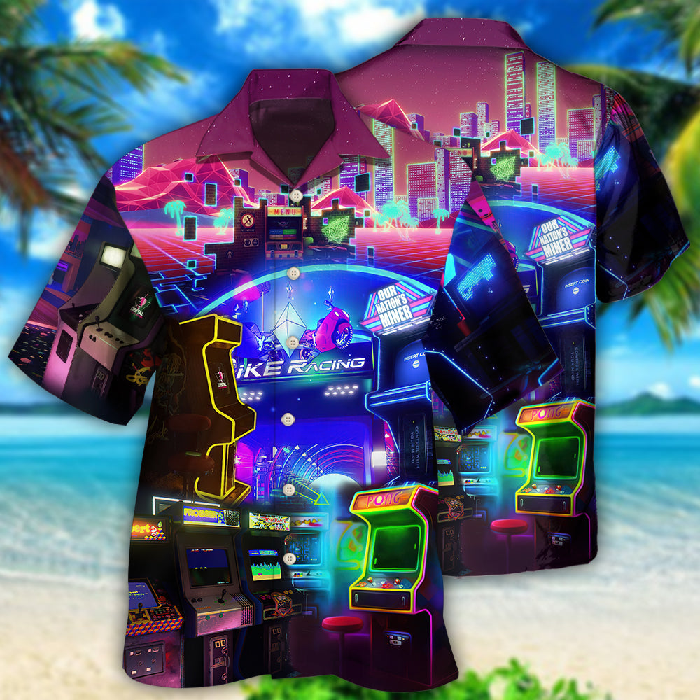 Game Arcade Gaming Make Me Happy - Hawaiian Shirt