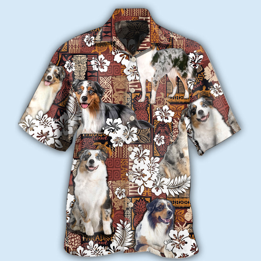 Australian Shepherd Dog Vintage Lover Tropical Style - Hawaiian Shirt