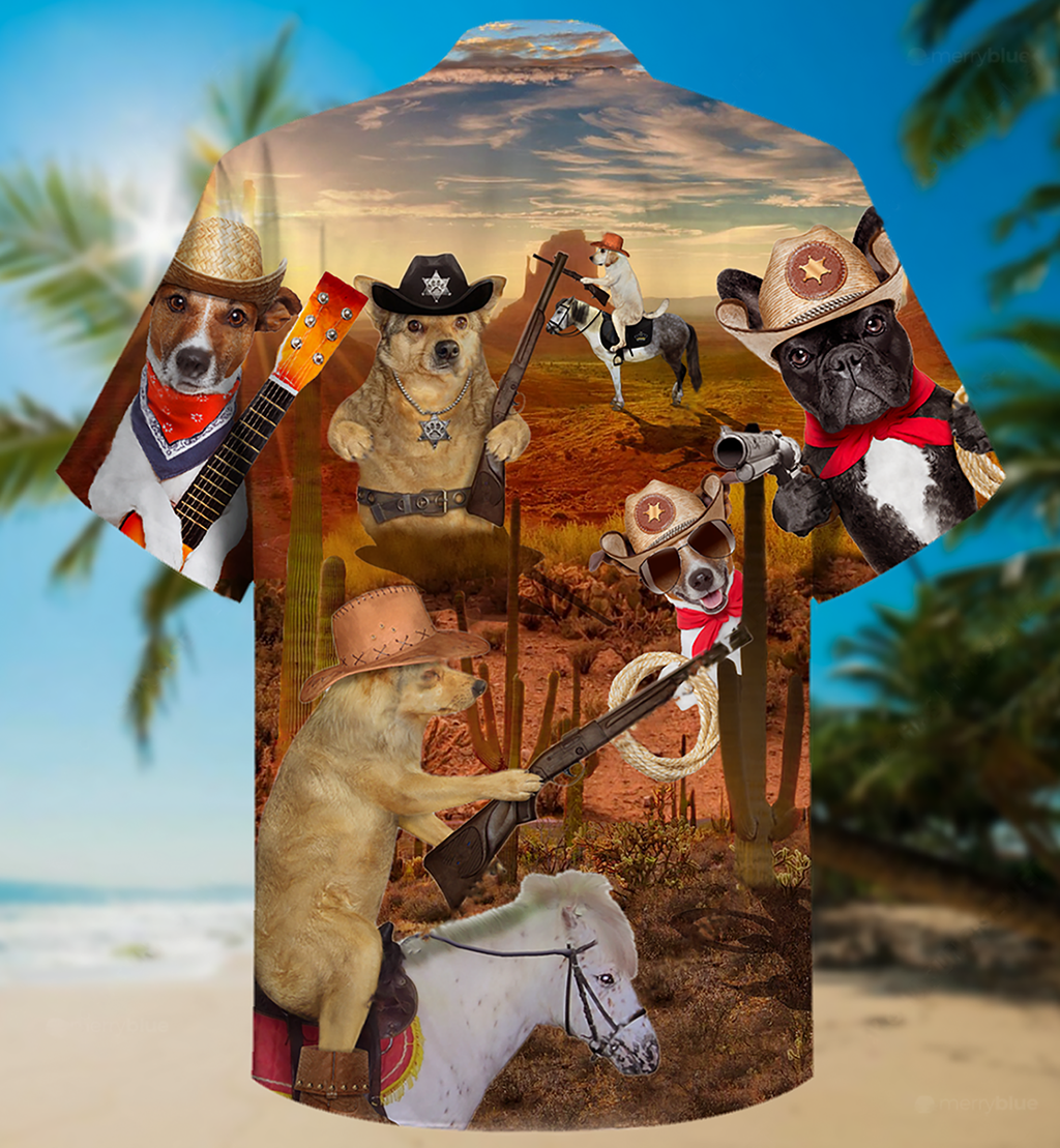 Cowboy Dog Love Life Funny - Hawaiian Shirt