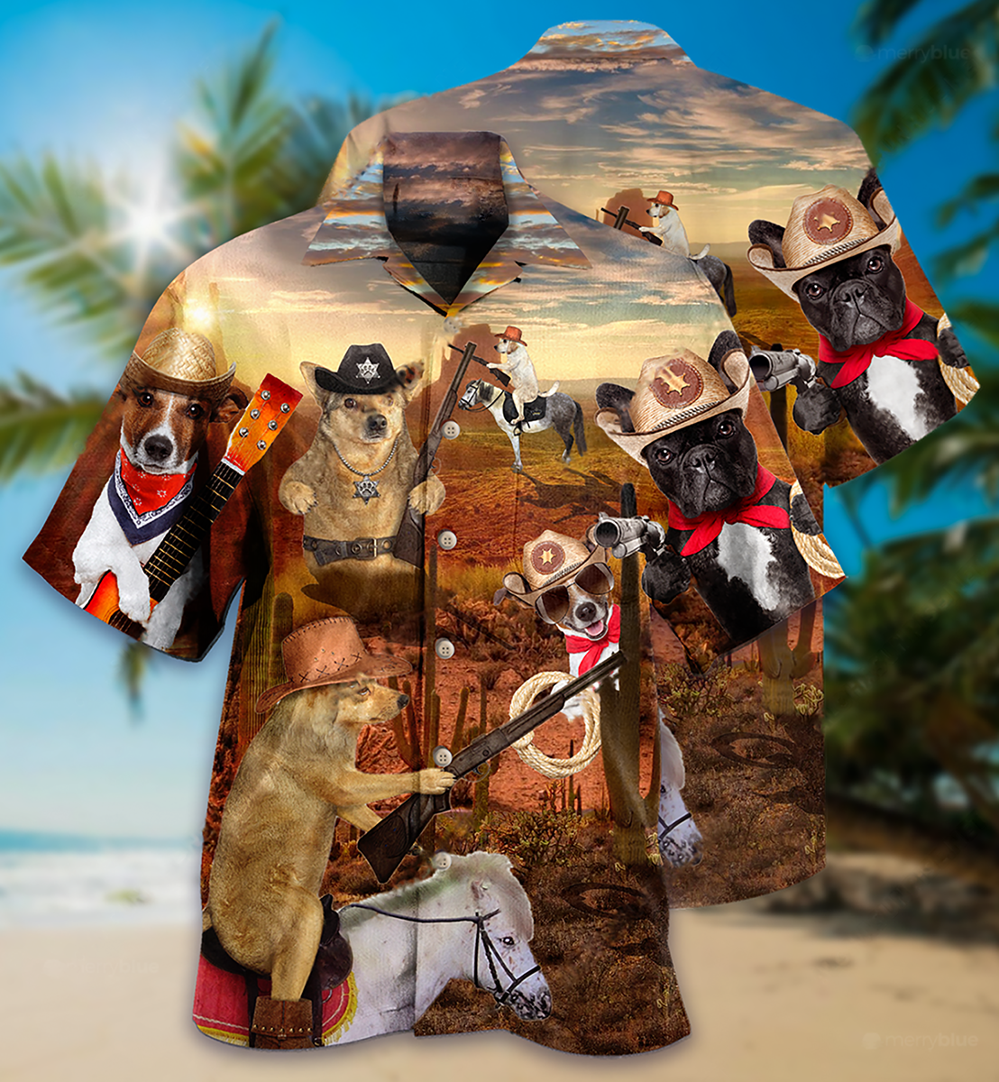 Cowboy Dog Love Life Funny - Hawaiian Shirt