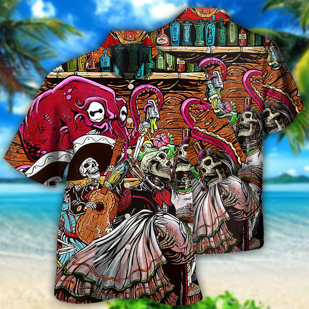 Bartender Skull Play Together -  Hawaiian Shirt