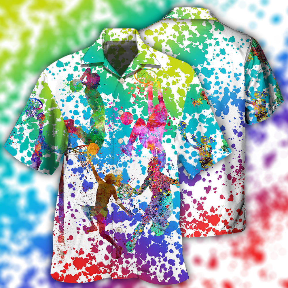 Basketball Colorful Painting - Hawaiian Shirt