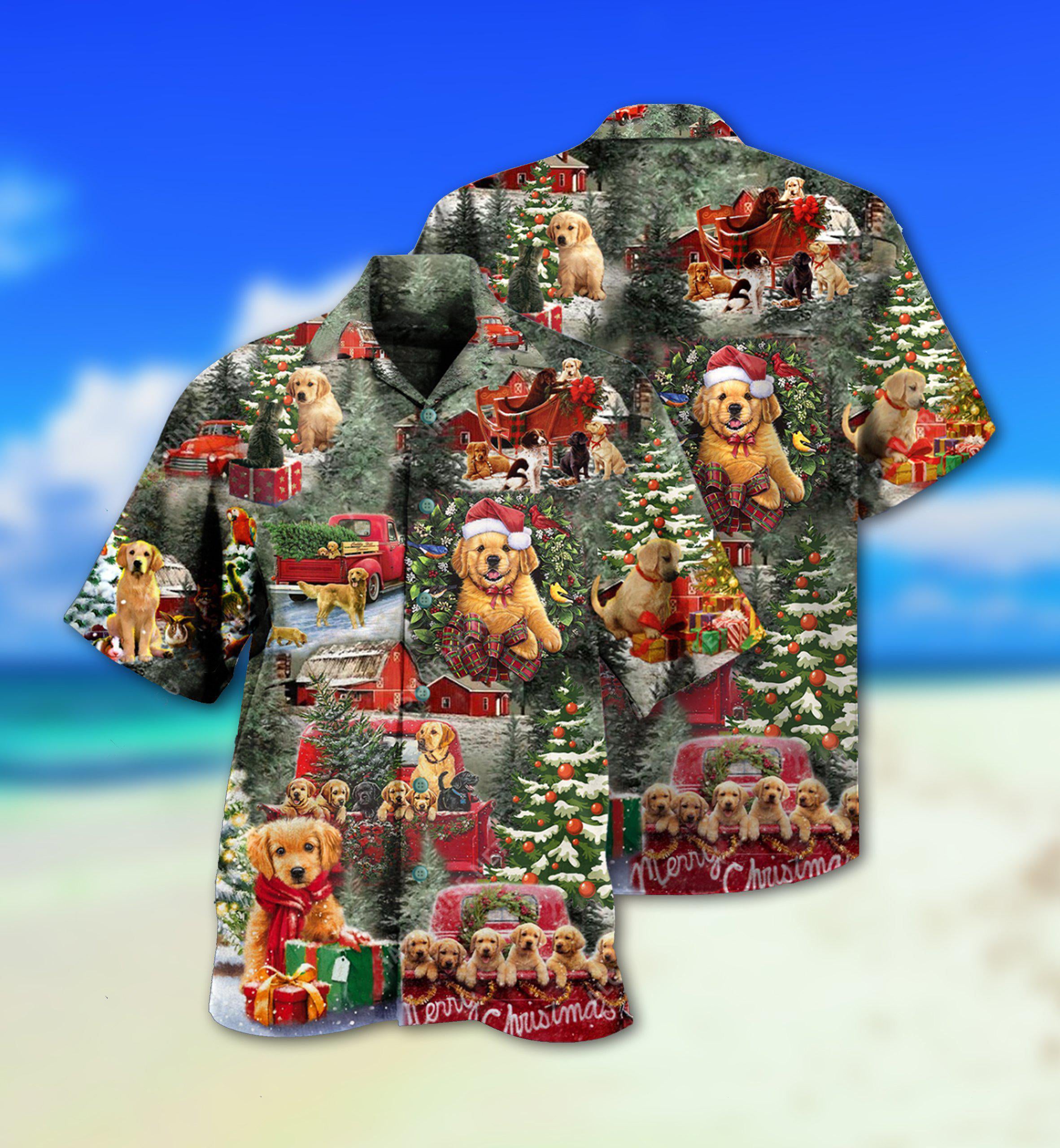 Beagle Dogs Love Christmas Every Time - Hawaiian Shirt