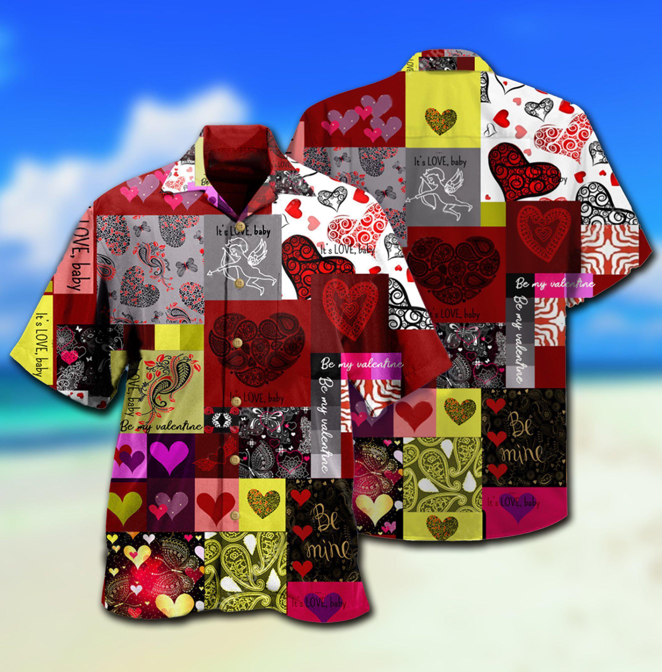 Valentine Beautiful Heart Paisley - Hawaiian Shirt