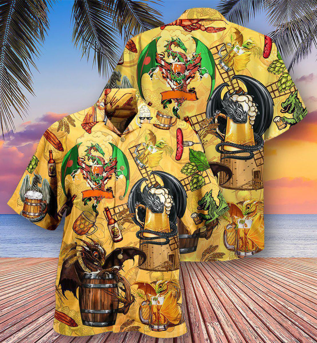 Dragon Drunkgon Loves Beer - Hawaiian Shirt