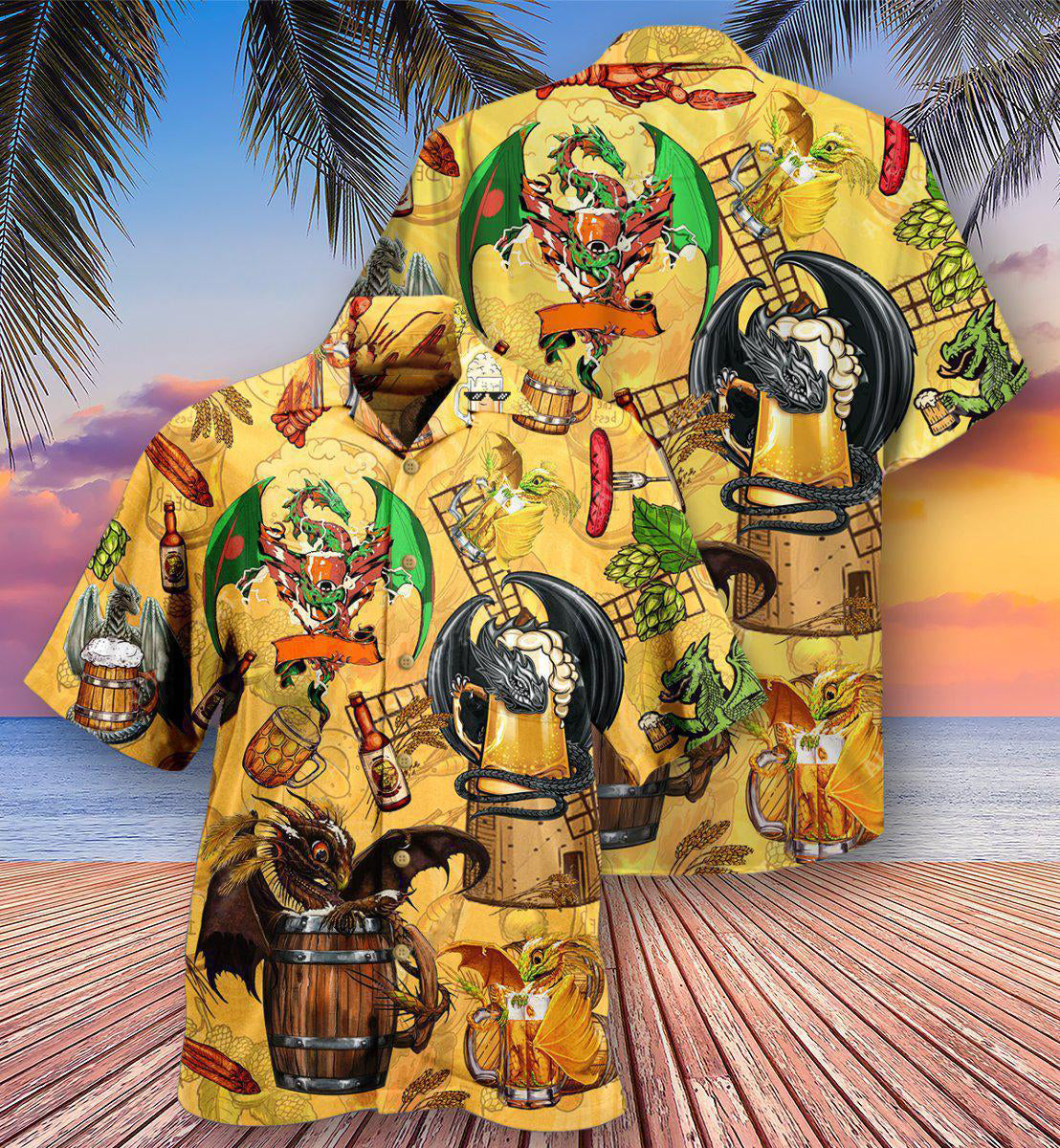 Dragon Drunkgon Loves Beer - Hawaiian Shirt