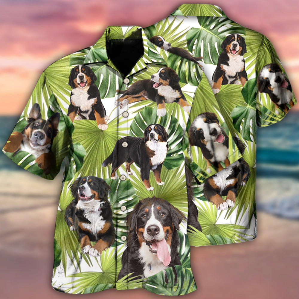 Bernese Mountain Dog Tropical Leaf Lover - Hawaiian Shirt