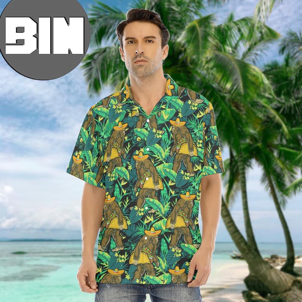 Bigfoot Holding Taco Bell For Men And Women Hawaiian Shirt