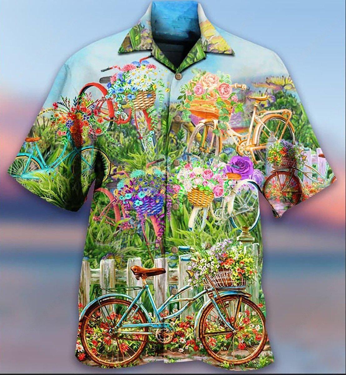 Bike Love Flowers So Much - Hawaiian Shirt