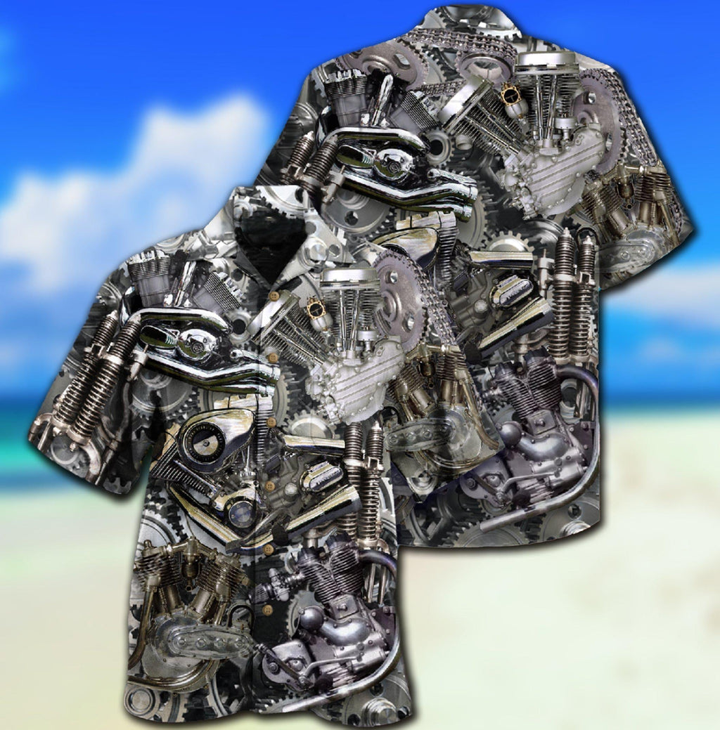 Motorcycle Don't Go Gray We Turn Chrome - Hawaiian Shirt