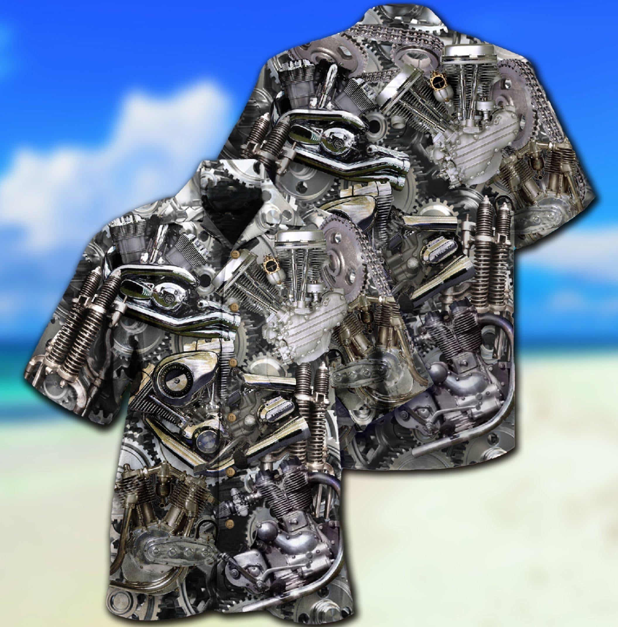 Motorcycle Don't Go Gray We Turn Chrome - Hawaiian Shirt