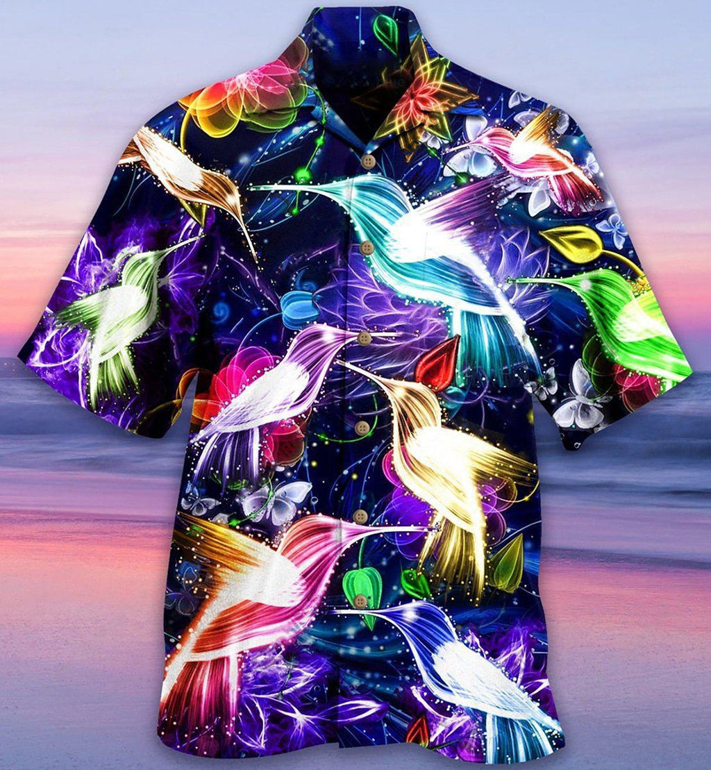 Hummingbird Neon Love Animals So Much - Hawaiian Shirt