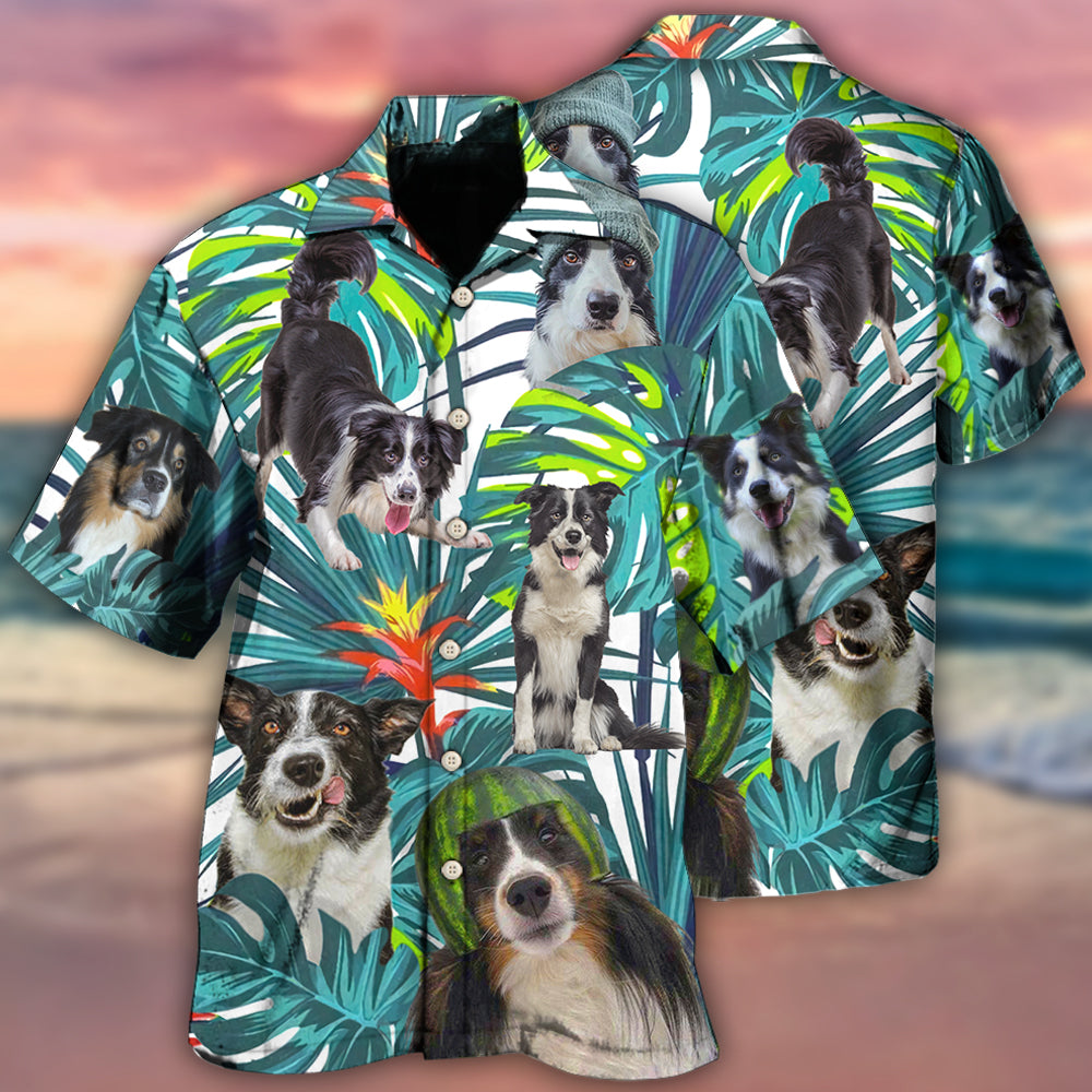 Border Collie Dog Tropical Leaf Lover - Hawaiian Shirt