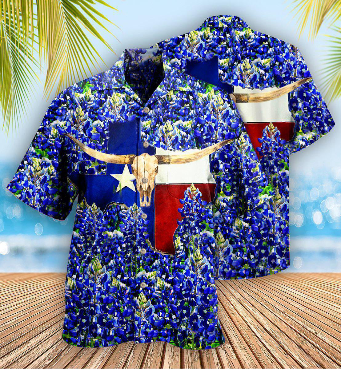 Texas Forever Texas Bluebonnet - Hawaiian Shirt