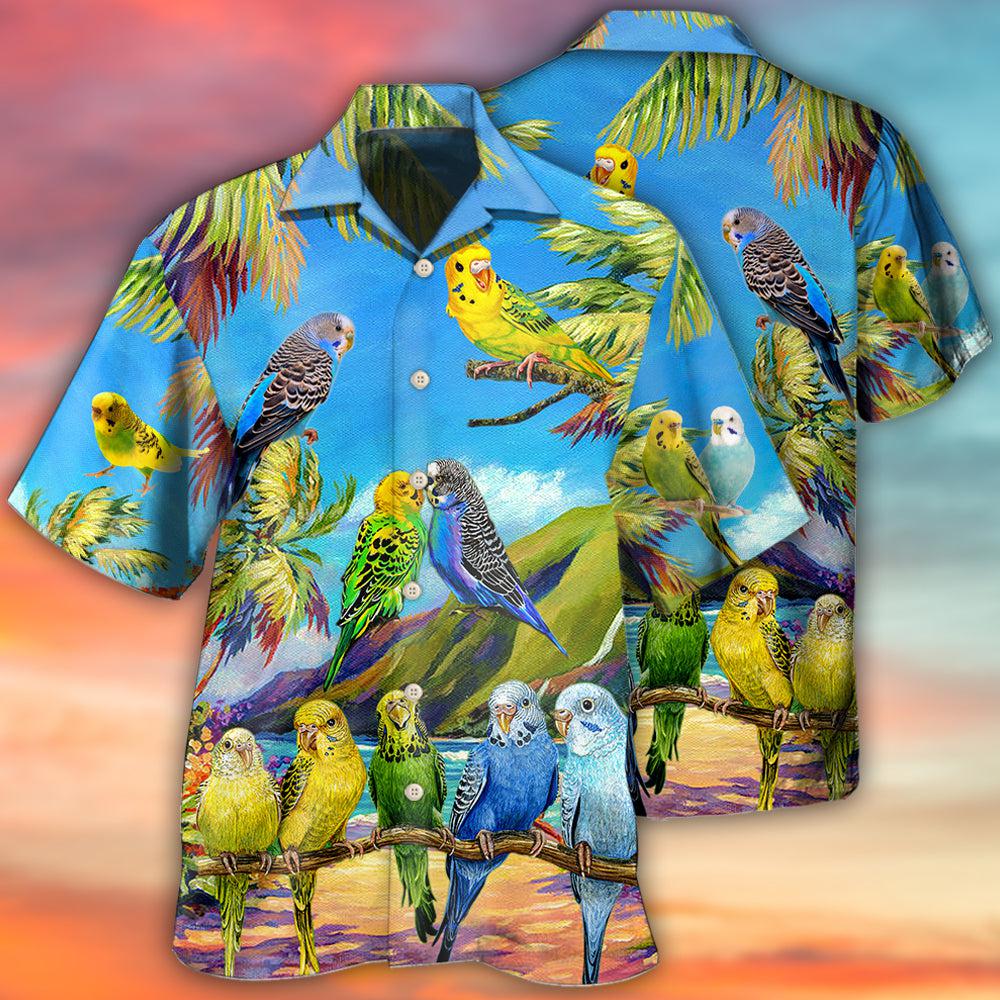 Parrot Budgie Parrot  Beautiful Landscape - Hawaiian Shirt
