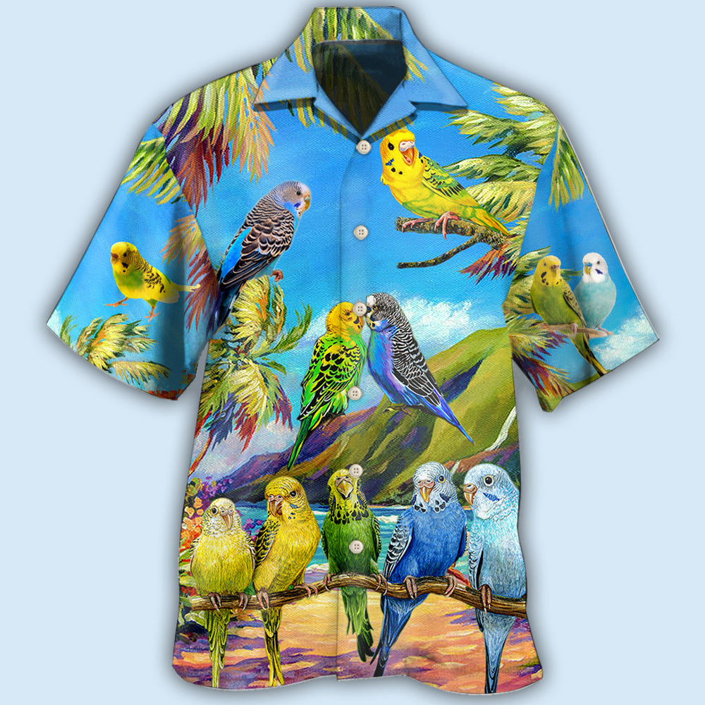 Parrot Budgie Parrot  Beautiful Landscape - Hawaiian Shirt