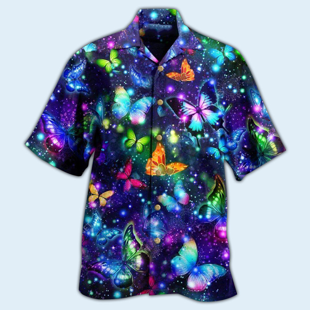 Butterfly Colorful In Dark - Hawaiian Shirt