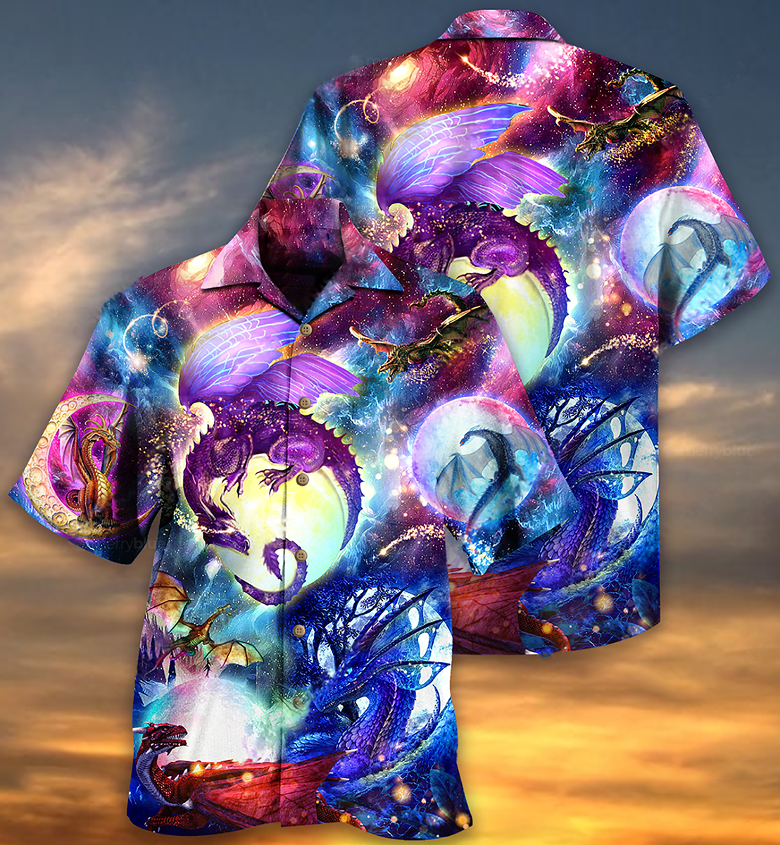 Dragon Love Life Galaxy Sky - Hawaiian Shirt