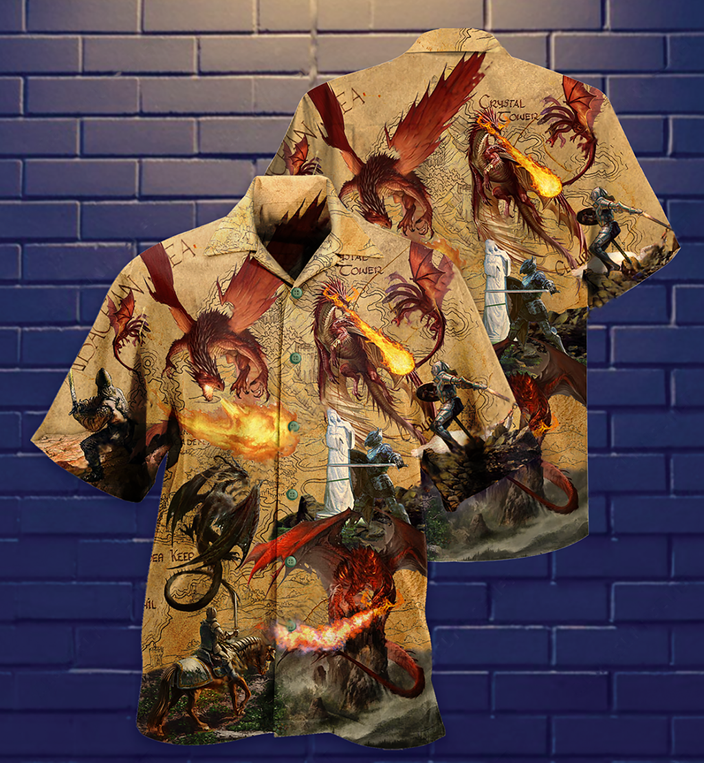 Dragon Love Life Fighting The Knights - Hawaiian Shirt