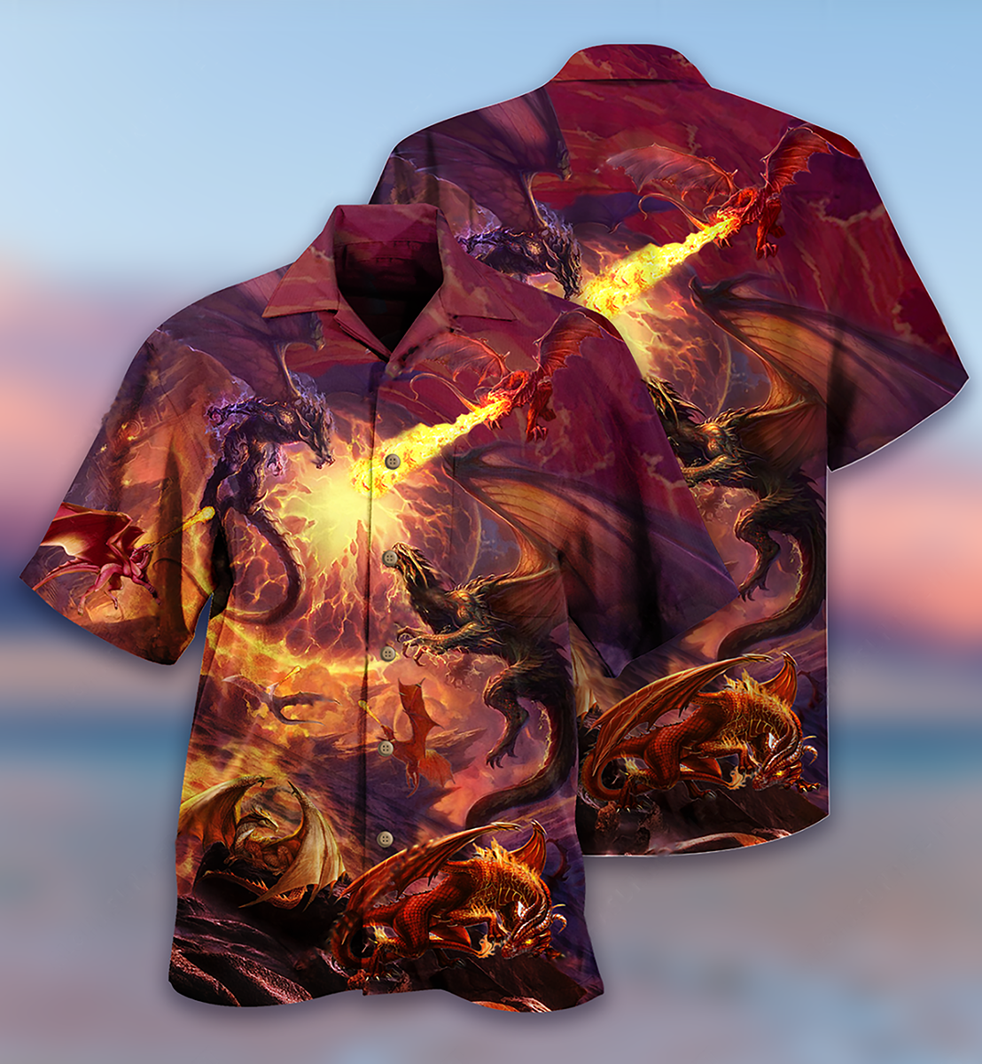 Dragon Fighting Togerther Love Life - Hawaiian Shirt