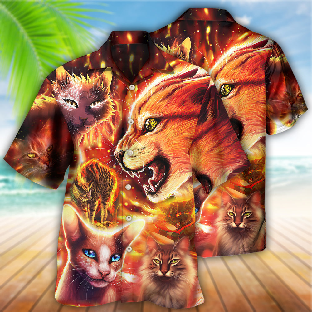 Cat Play Fire - Hawaiian Shirt