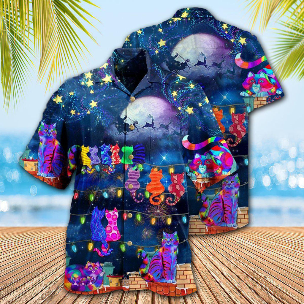 Cat The Jolly Cats On Roof - Hawaiian Shirt