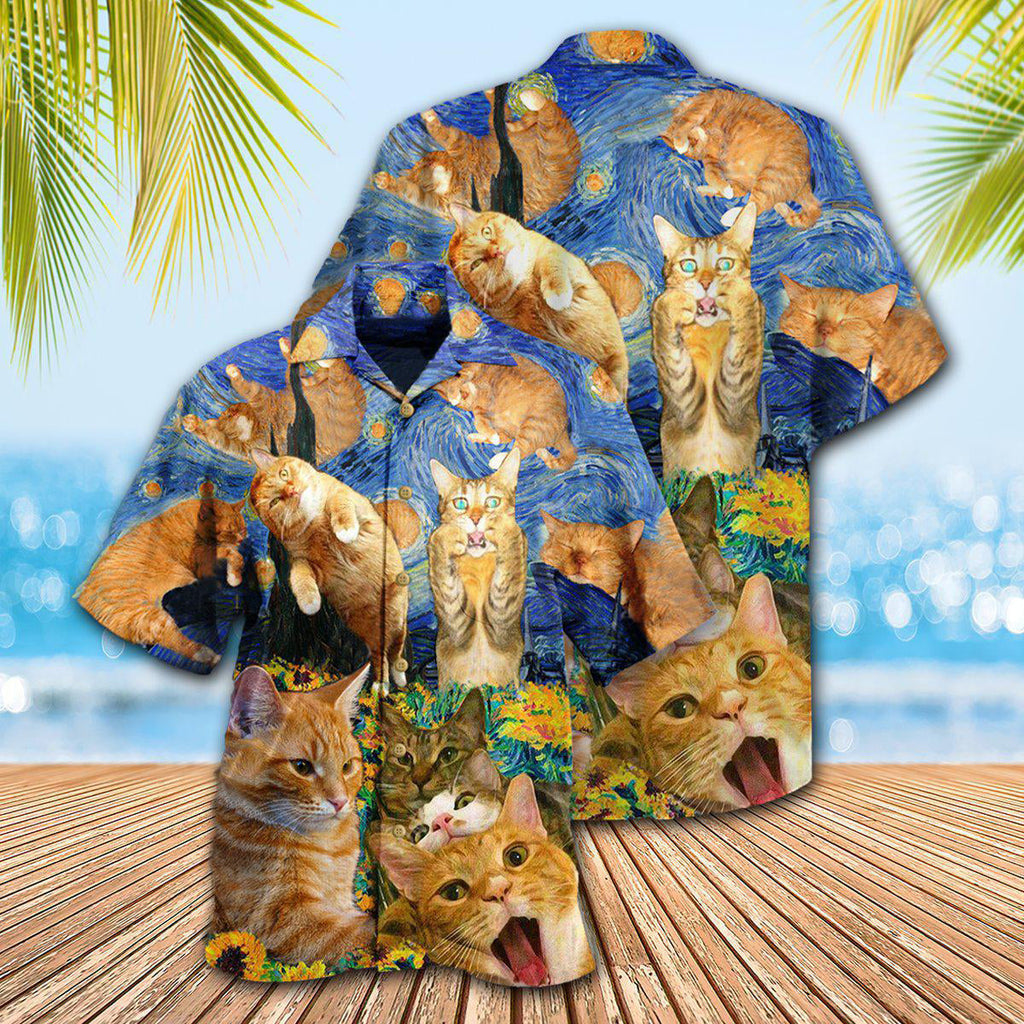 Cat The Sight Of Stars Makes Cat Dream - Hawaiian Shirt