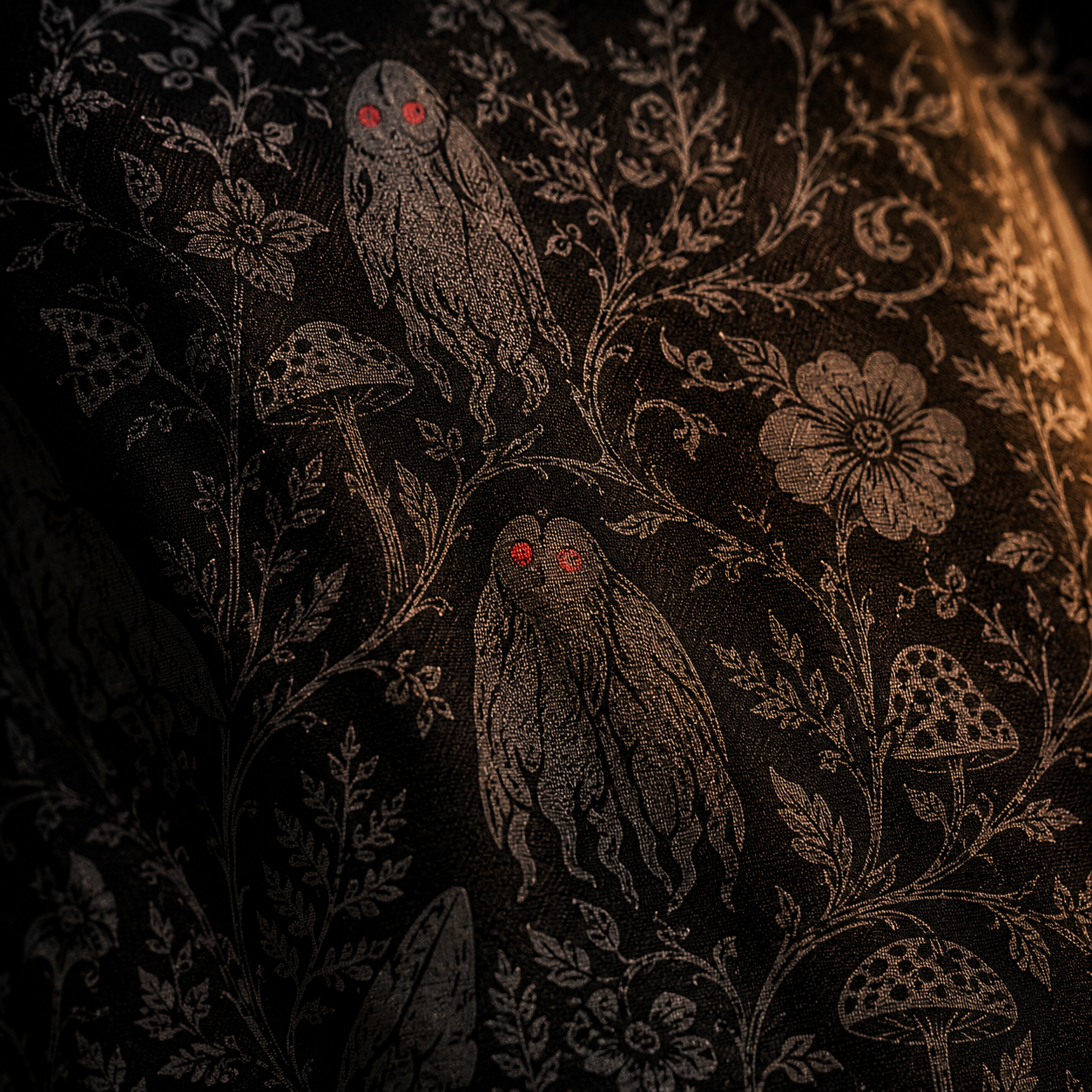 Hidden Mothman — Dark Botanical Cryptid Hawaiian Shirt