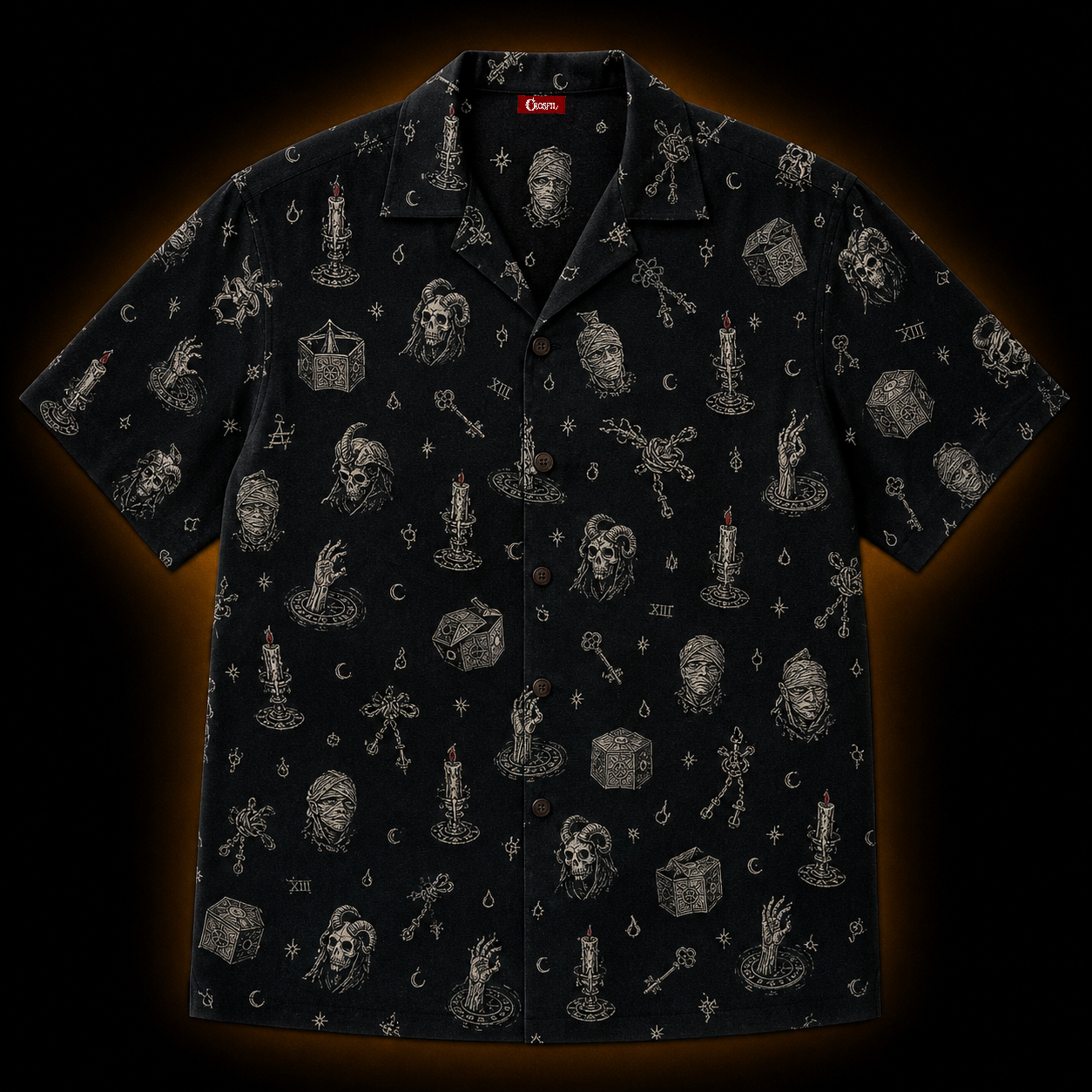 The Altar XIII — Occult Ritual Micro-Repeat Hawaiian Shirt