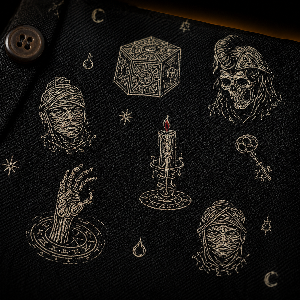 The Altar XIII — Occult Ritual Micro-Repeat Hawaiian Shirt