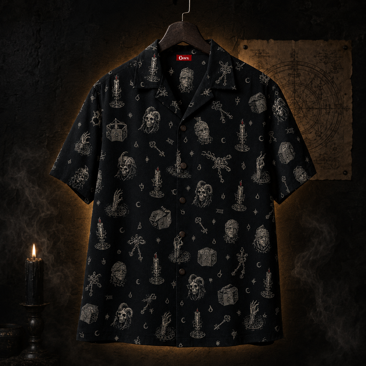 The Altar XIII — Occult Ritual Micro-Repeat Hawaiian Shirt