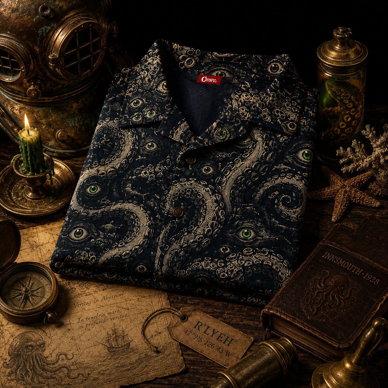 Deep One Eyes — Cursed R'lyeh Hawaiian Shirt
