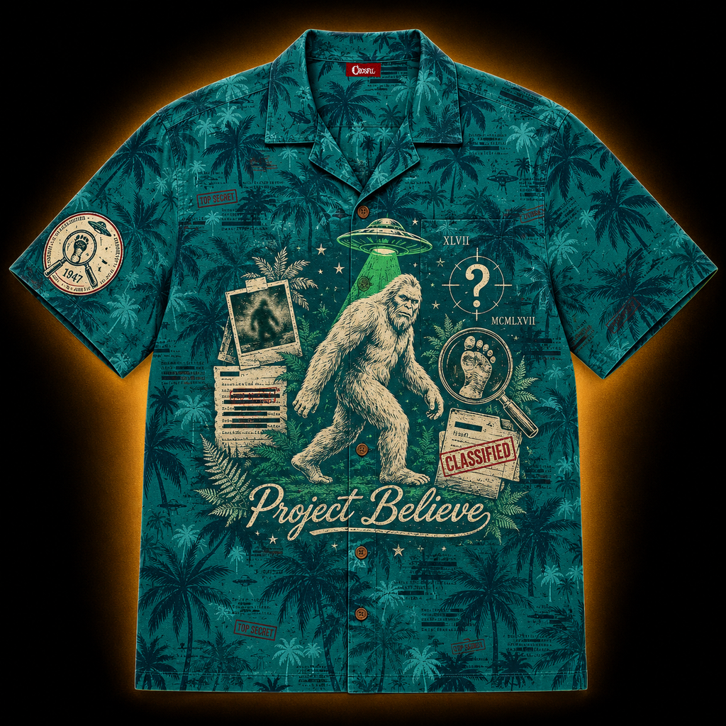 Project Believe — Classified Cryptid File Hawaiian Shirt