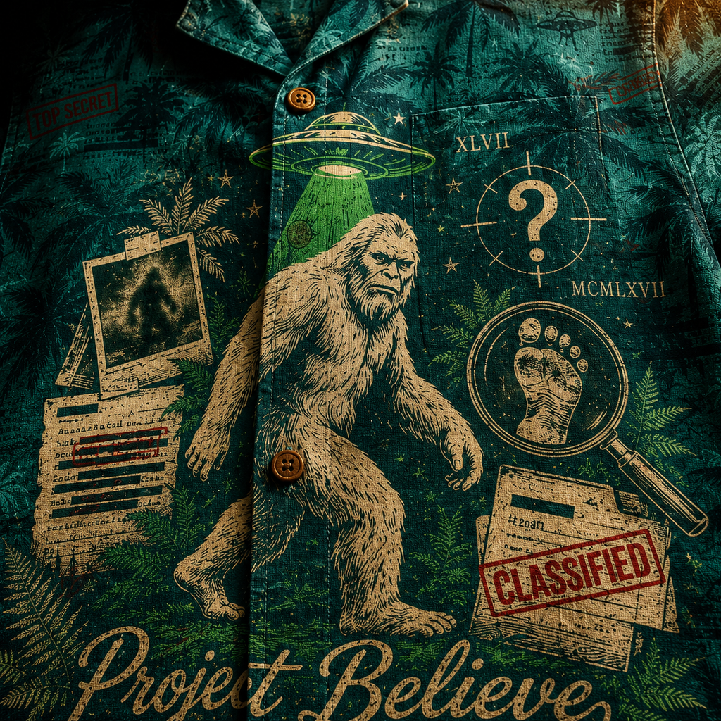 Project Believe — Classified Cryptid File Hawaiian Shirt
