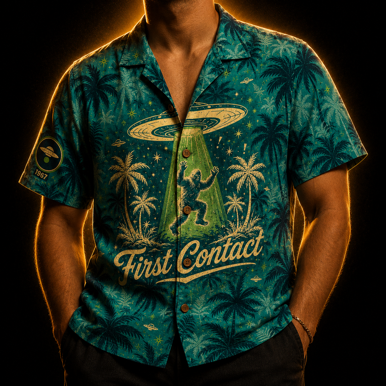 First Contact '67 — Bluff Creek Abduction Hawaiian Shirt