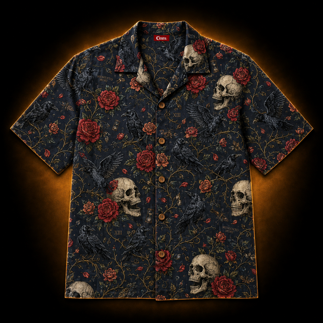 Ravens & Roses — Memento Mori Hawaiian Shirt