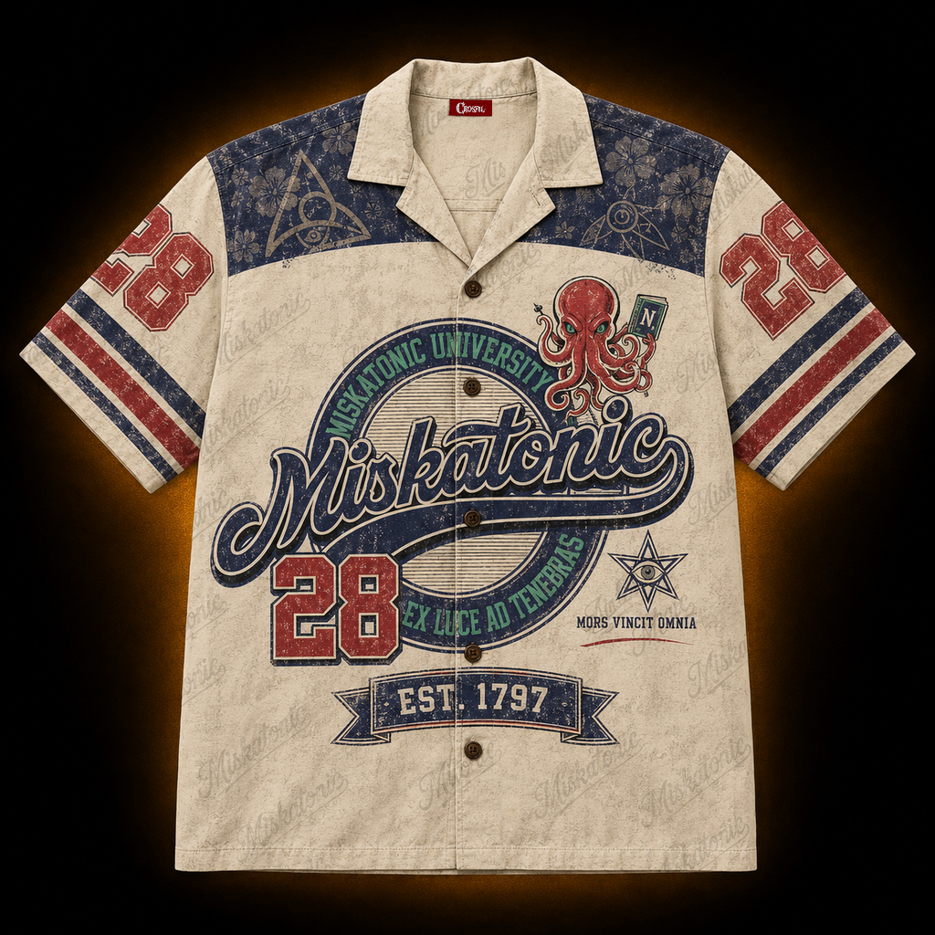Miskatonic University — Cthulhu Varsity Hawaiian Shirt