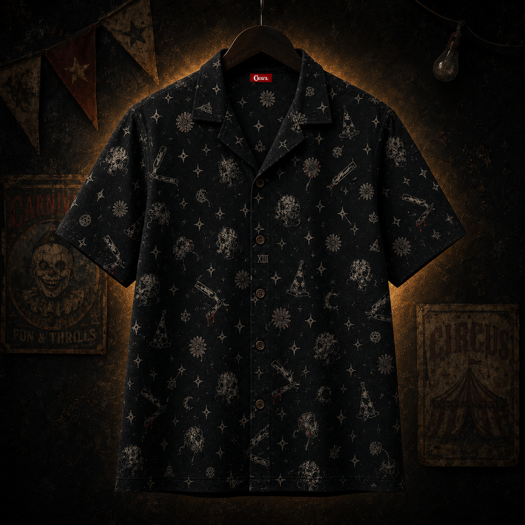 Dark Carnival XIII — Vintage Micro-Repeat Hawaiian Shirt