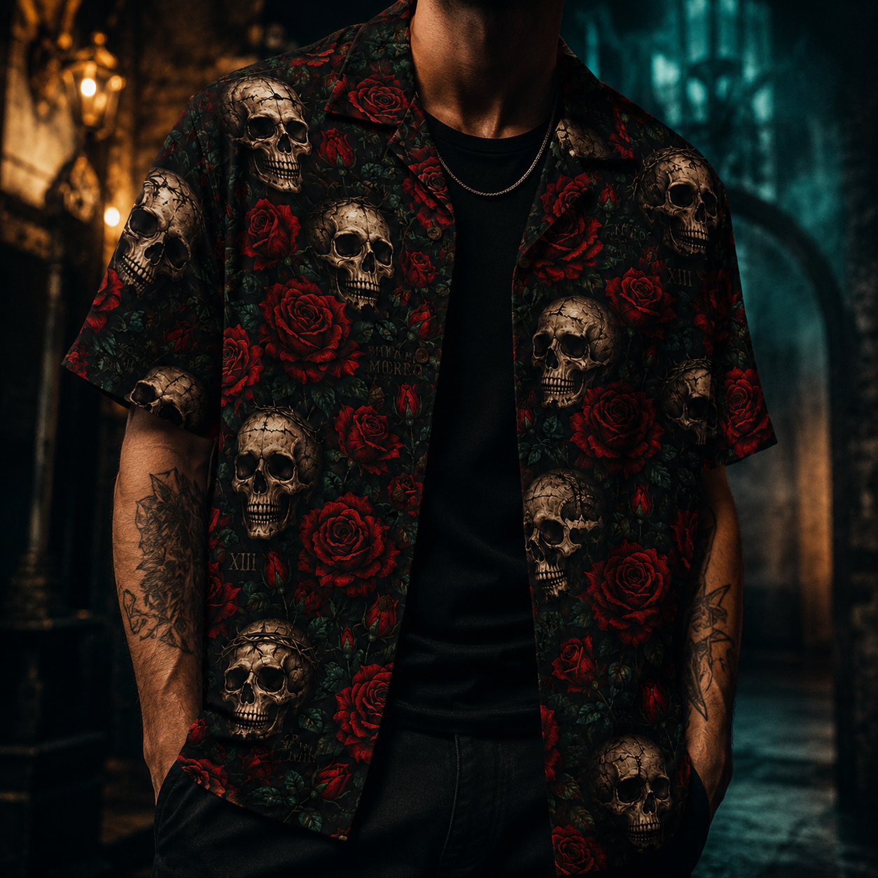 Skull Garden — Memento Mori Hawaiian Shirt