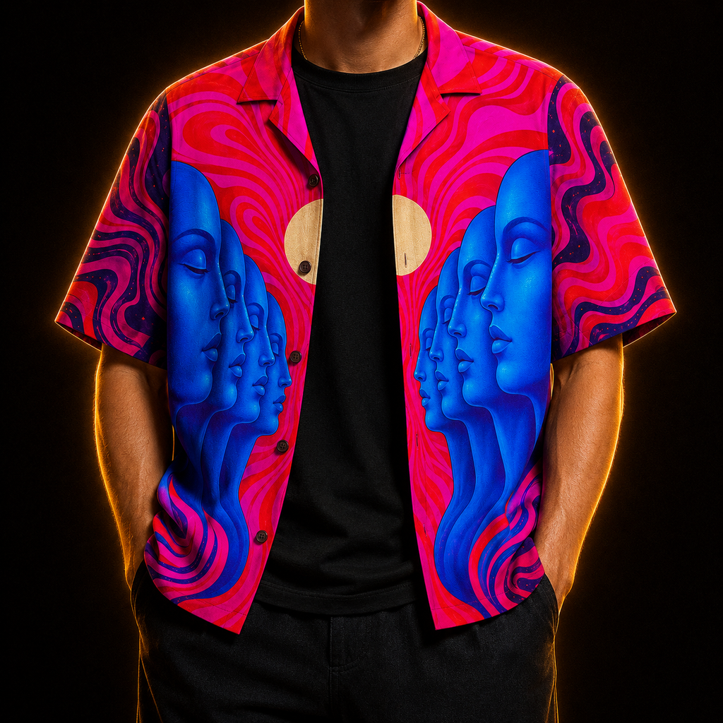 The Sleeping Choir: Daylight — Psychedelic Faces Hawaiian Shirt