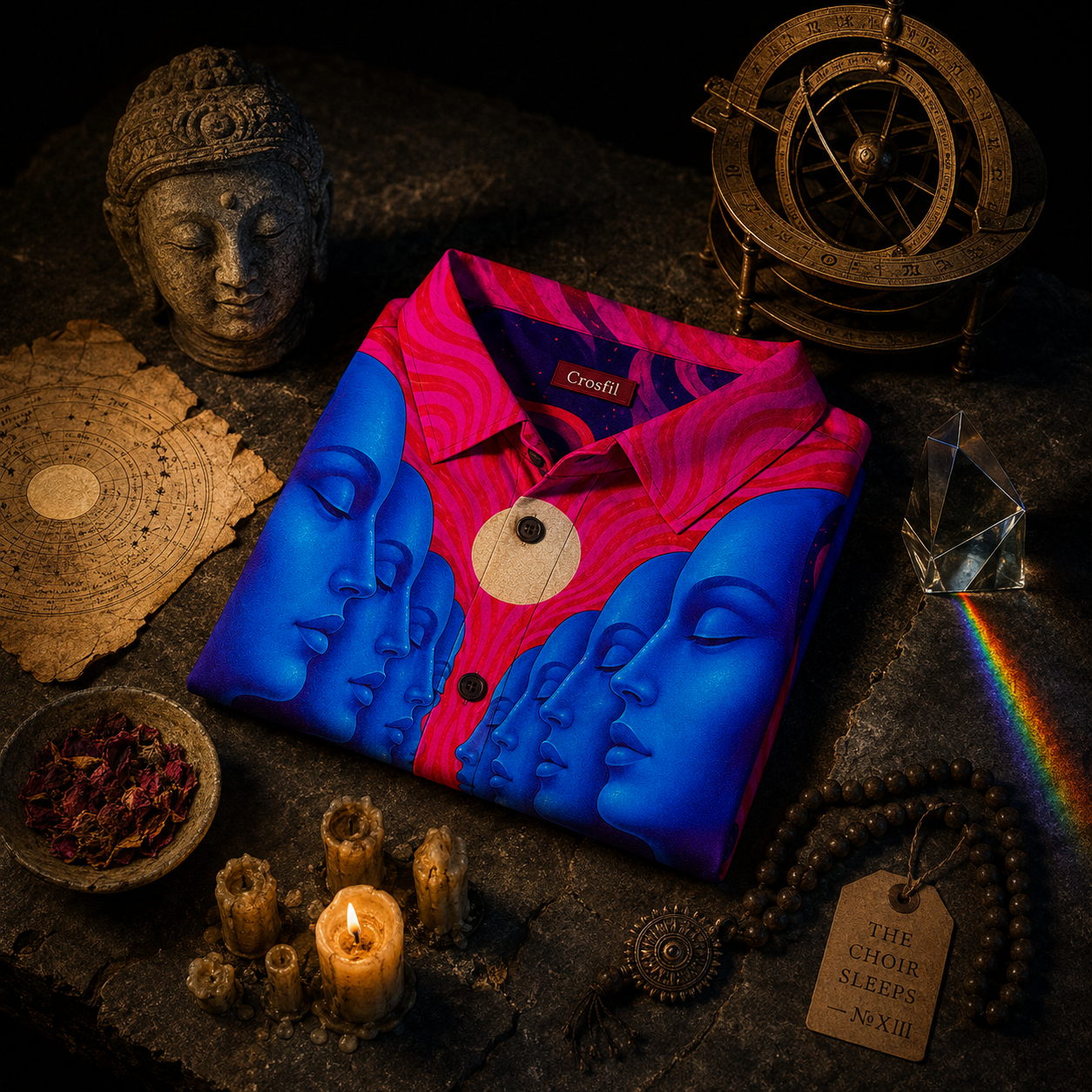 The Sleeping Choir: Daylight — Psychedelic Faces Hawaiian Shirt